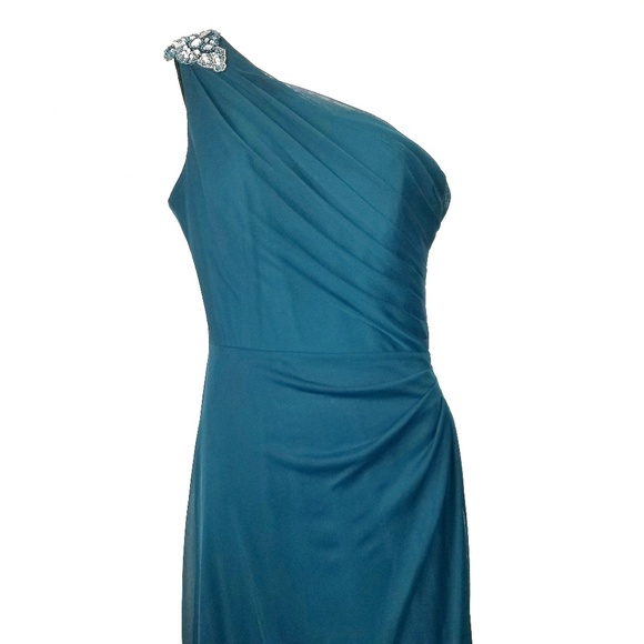 Stunning Beaded Turquoise Formal Evening Maxi Gown - Picture 3 of 8